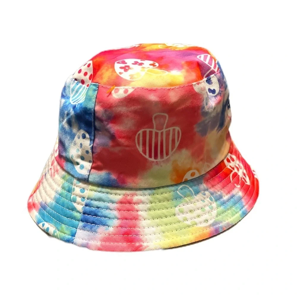 Tie Dyed Mushroom Reversible Unisex Bucket Hat Fishing Bucket Hat‎  Black Inside